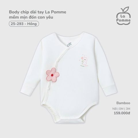 LP - Body chip dài tay La Pomme mềm mịn đón con yêu - Hồng - SS25.T11B