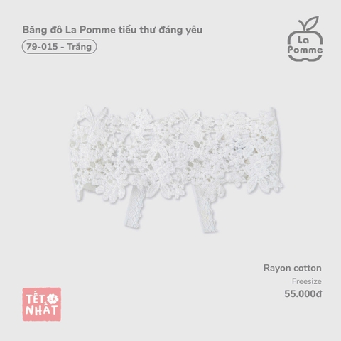 LP - Băng đô La Pomme ren hoa điệu đà - Trắng - FS - SS25.TET