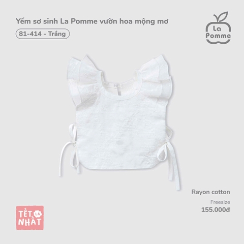 LP - Yếm sơ sinh La Pomme vườn hoa mộng mơ - Trắng - SS25.TET