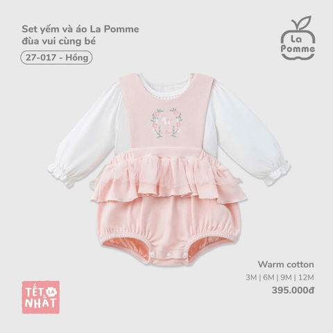 LP - Set yếm và áo La Pomme đùa vui cùng bé - Hồng - SS25.TET