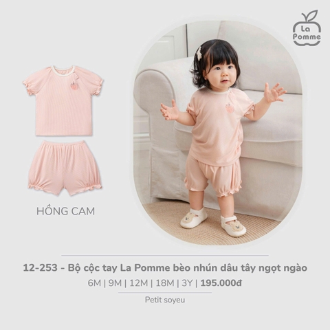 LP - Bộ cộc tay La Pomme bèo nhún dâu tây ngọt ngào - Hồng Cam - 6-9M - SS26.T1A