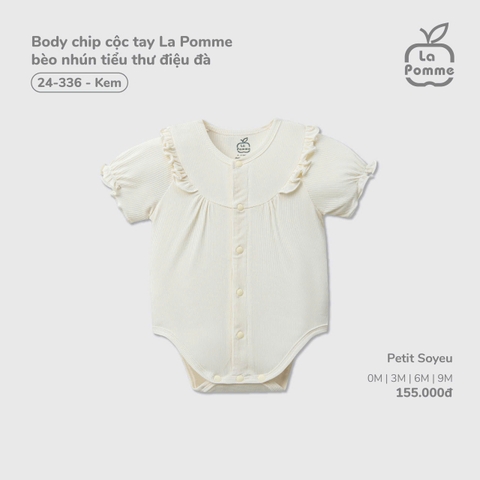 LP - Body chip cộc tay La Pomme bèo nhún tiểu thư điệu đà - Kem - 0-3M - SS26.T1A