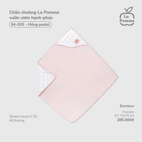 LP - Chăn choàng La Pomme vườn ươm hạnh phúc - Hồng Pastel - FS - SS26.T1A