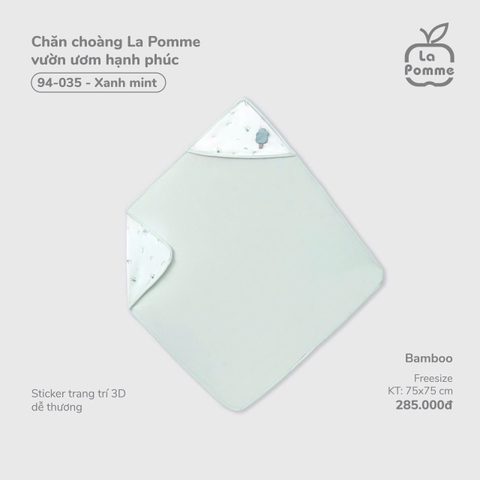LP - Chăn choàng La Pomme vườn ươm hạnh phúc - Xanh Mint - FS - SS26.T1A