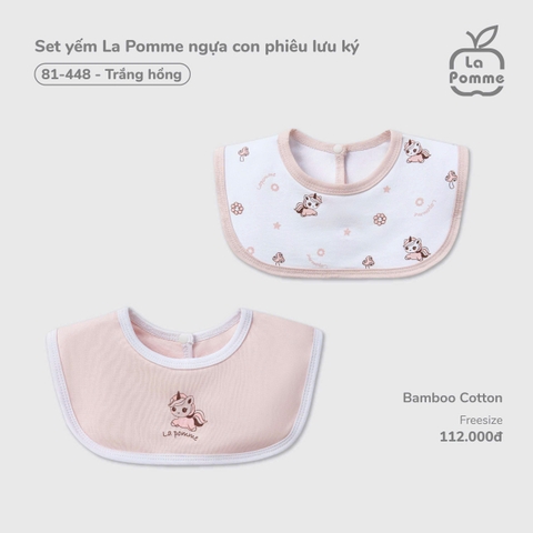 LP - Set yếm La Pomme ngựa con phiêu lưu ký - Trắng Hồng - FS - SS26.T1A
