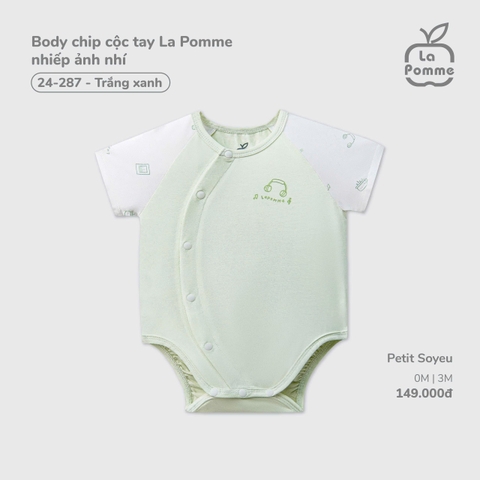 LP - Body chip cộc tay La Pomme nhiếp ảnh nhí - Trắng xanh - 3-6M - SS26.T2C