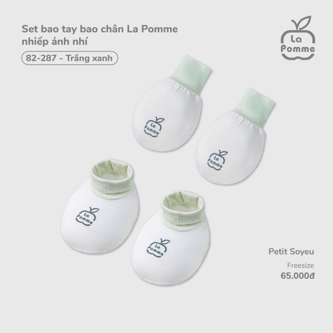 LP - Set bao tay bao chân La Pomme nhiếp ảnh nhí - Trắng xanh - FS - SS26.T2C