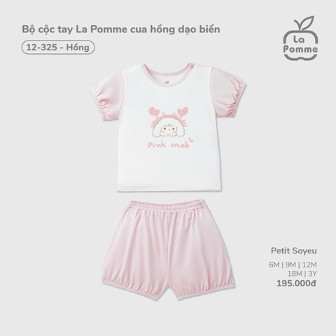 LP - Bộ cộc tay La Pomme cua hồng dạo biển - Hồng - 2-3Y - SS26.T2C