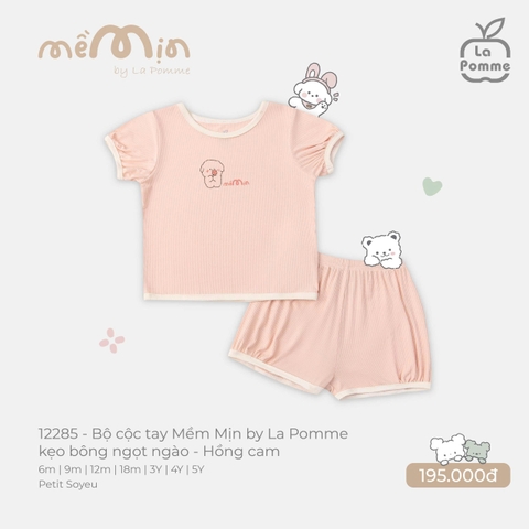 LP - Bộ cộc tay Mềm Mịn by La Pomme kẹo bông ngọt ngào - Hồng Cam - 6-9M - SS26.T3A