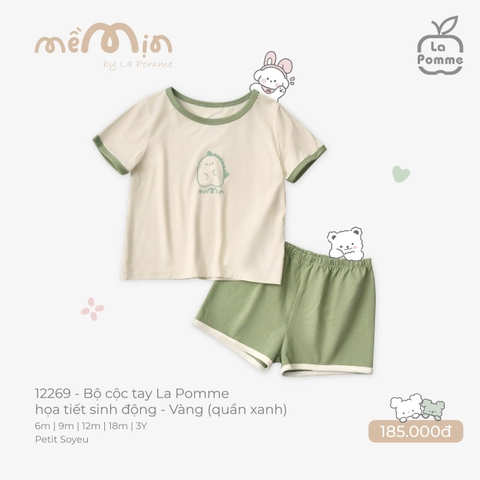 LP - Bộ cộc tay La Pomme họa tiết sinh động - Vàng - 6-9M - SS26.GM