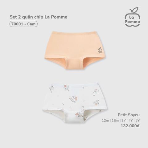 LP - Set 2 quần chip La Pomme - Cam - 12-18M - SS26.GM
