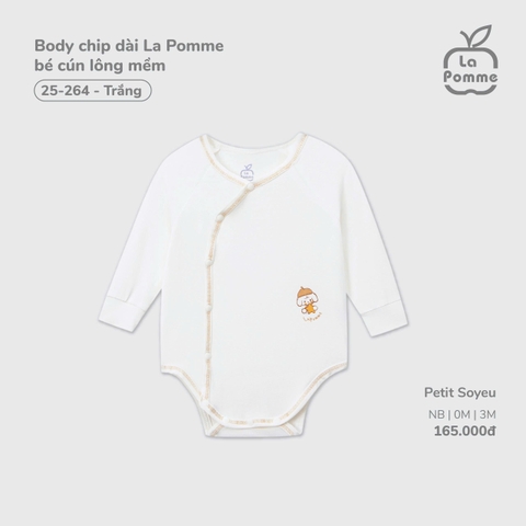LP - Body chip dài La Pomme bé cún lông mềm - Trắng - 3-6M - SS26.T3B