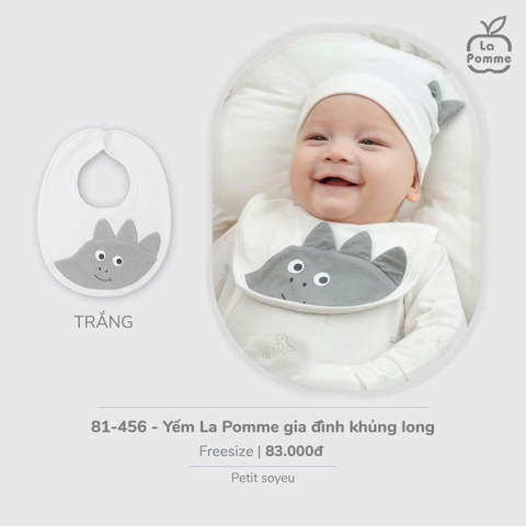 LP - Yếm La Pomme gia đình khủng long - Trắng - FS - SS26.T3B