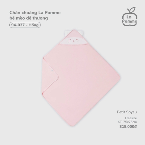 LP - Chăn choàng La Pomme bé mèo dễ thương - Hồng - FS - SS26.T3B