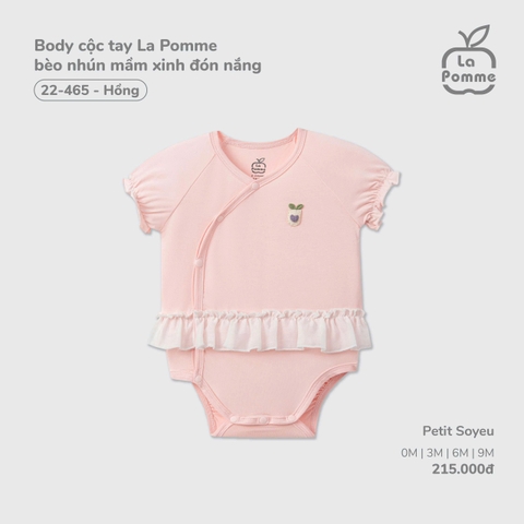 LP - Body cộc tay La Pomme bèo nhún mầm xinh đón nắng - Hồng - 6-9M - SS26.T3B