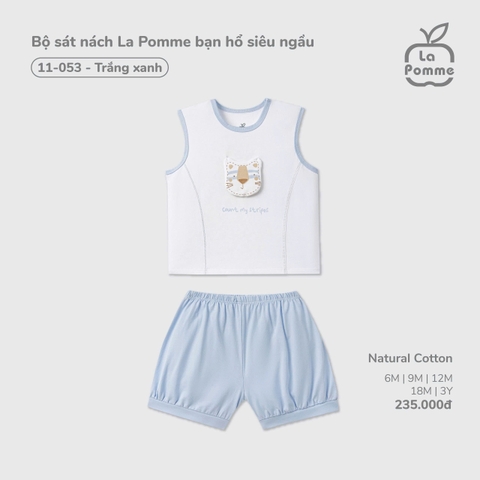 LP - Bộ sát nách La Pomme bạn hổ siêu ngầu - Trắng Xanh - 9-12M - SS26.T3B