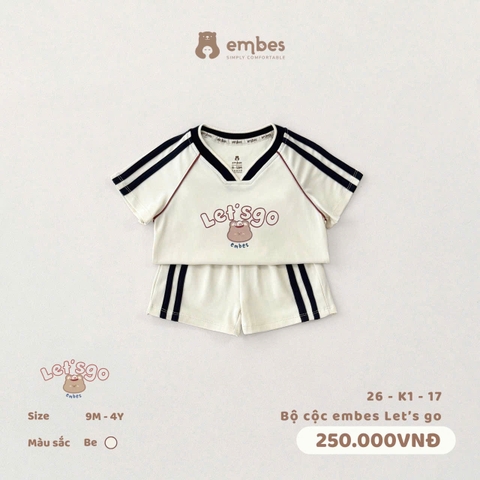 EMBES - Bộ cộc embes Let's go - 26-K1-17 - Be - 3-4Y