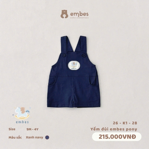 EMBES - Yếm đùi embes pony - 26-K1-28 - Xanh Navy - 12-18M