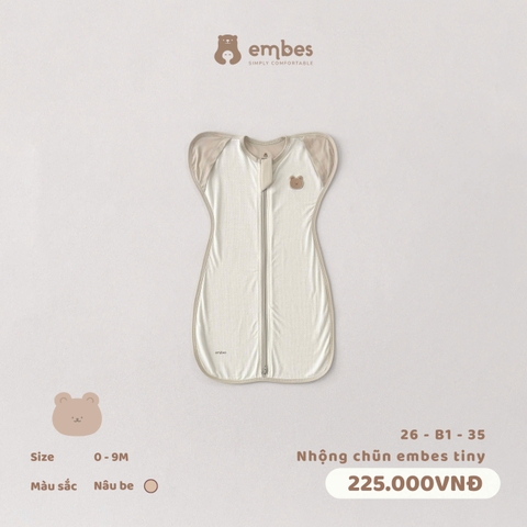 EMBES - Nhộng chũn embes tiny - 26-B1-35 - Nâu be - 3-6Y -SS26.T4A