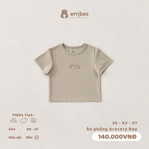 EMBES - Áo phông Grocery day - 26-K2-07 - Nâu - 12-18M - SS26.T4B