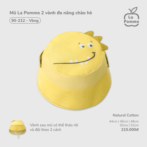 LP G20 - Mũ La Pomme 2 vành đa năng chào hè - Vàng - 46cm - SS26.T4D