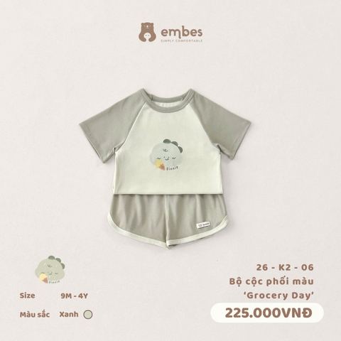 EMBES - Bộ cộc phối màu Grocery day - 26-K2-06 - Xanh - 18-24M - SS26.T4D