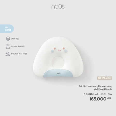 NOUS - Gối định hình tam giác màu trắng phối họa tiết sushi  - Newborn - SS26.T5A