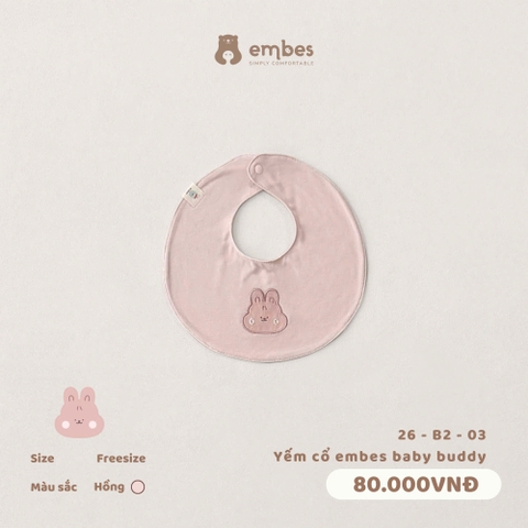 EMBES - Yếm cổ embes baby buddy - 26-B2-03 - Hồng - FS - SS26.T5A