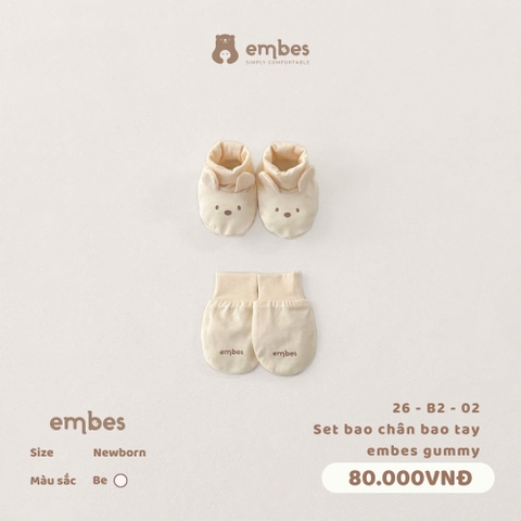 EMBES - Set bao chân bao tay embes gummy - 26-B2-02 - Be - Newborn - SS26.T5A