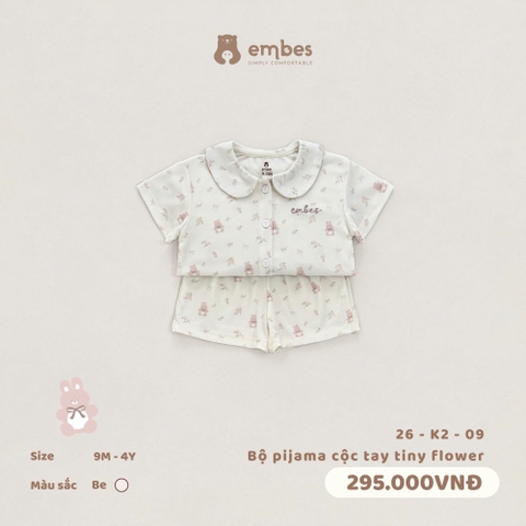 EMBES - Bộ pijama cộc tay tiny flower - 26-K2-09 - Be - 18-24M - SS26.T5B