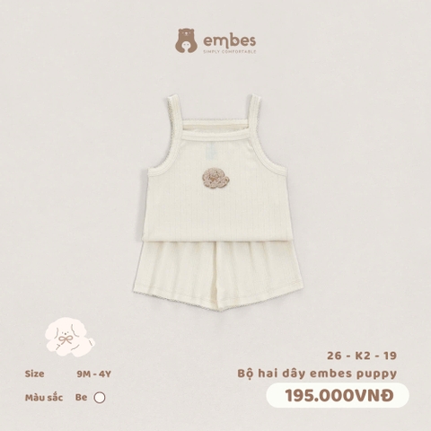 EMBES - Bộ hai dây embes puppy - 26-K2-19 - Be - 12-18M - SS26.T5B