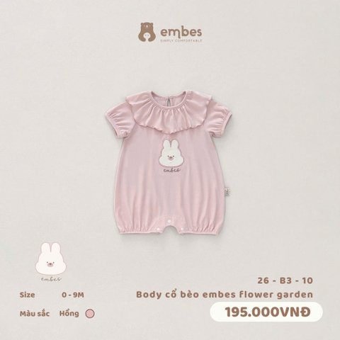 EMBES - Body cổ bèo embes flower garden - 26-B3-10 - Hồng - 6-9M - SS26.T5C