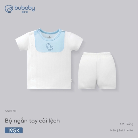 BU - Bộ ngắn tay cài lệch - IVS130700 - Trắng - 3-6M - SS26.T5B