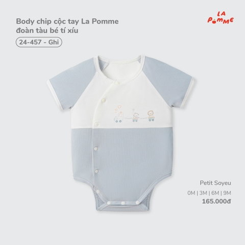 LP - Body chip cộc tay La Pomme đoàn tàu bé tí xíu - Ghi - 9-12M - SS26.T7A