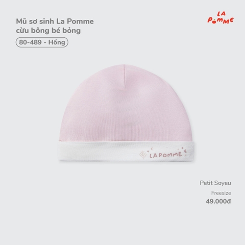 LP - Mũ sơ sinh La Pomme cừu bông bé bỏng - Hồng - FS - SS26.T7A