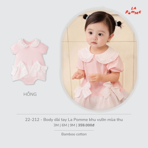 LP - Body cộc tay La Pomme Deluxe áng mây bồng bềnh - Hồng - 3-6M - SS26.T7A