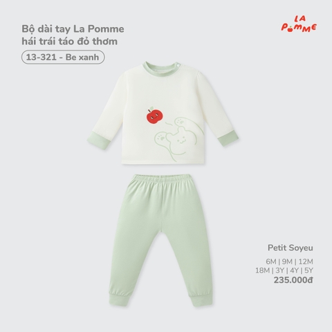 LP - Bộ dài tay La Pomme hái trái táo đỏ thơm - Be Xanh - 3-4Y - SS26.T7A