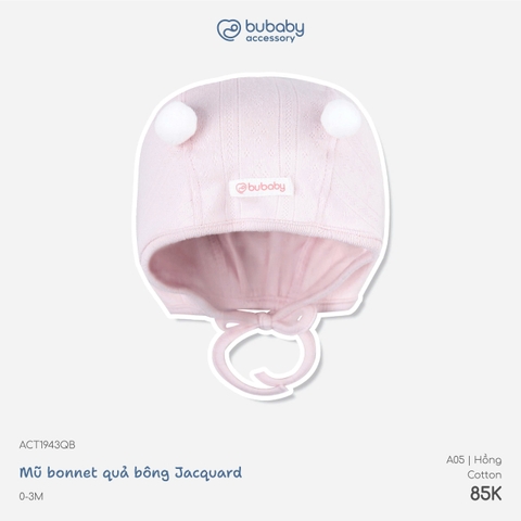 BU - Mũ Bonnet Quả bông - ACT1943QB - Hồng - 0-3M - SS26.T8B