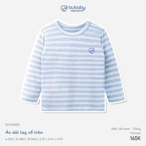 BU - Áo dài tay cổ tròn - SVS310402 - Kẻ xanh -trắng - 12-18M - SS26.T8C