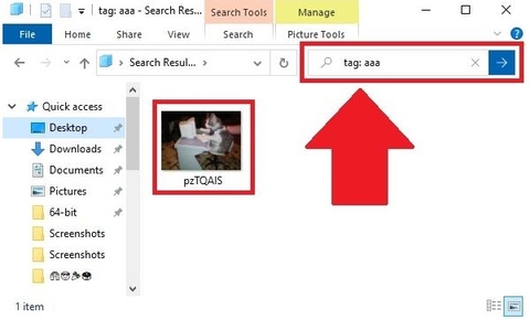 Gắn thẻ File trên Windows 10.
