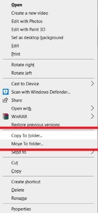 Thêm tính năng Move to và Copy to vào menu chuột phải để đi chuyển file nhanh hơn.