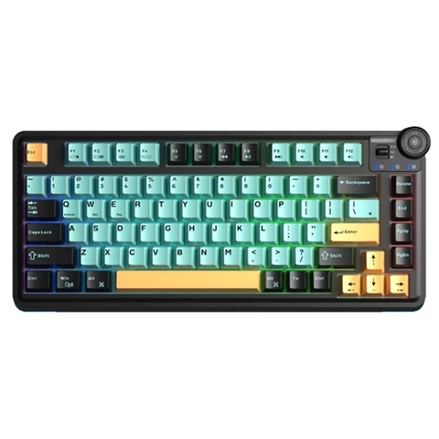 Keyboard Aula AU75 (3381) 3 Mode (Phiên bản màu Đen+xanh lá+cam / Bloomfield switch)