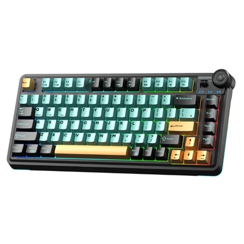 Keyboard Aula AU75 (3381) 3 Mode (Phiên bản màu Đen+xanh lá+cam / Bloomfield switch)