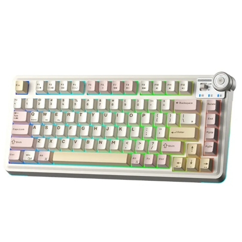 Keyboard Aula AU75 (3374) 3 Mode (Phiên bản màu Hồng+be+vàng/ Bloomfield switch)