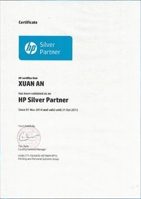 Chứng nhận đại lý uỷ quyền HP Việt Nam