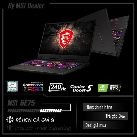 Laptop MSI Radier GE65 9SE 222VN