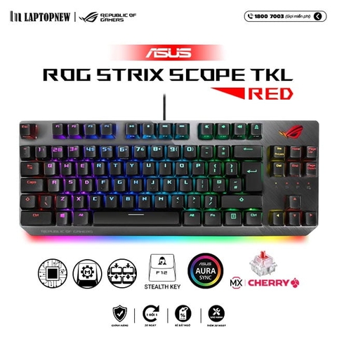 Keyboard Asus ROG Strix Scope TKL Red - ASUS
