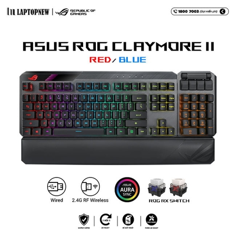 Keyboard Asus ROG Claymore II Red/ Blue 1
