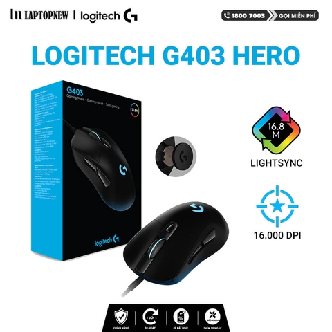 Mouse Gaming G403 Hero with RGB led, 25.600 DPI - Logitech