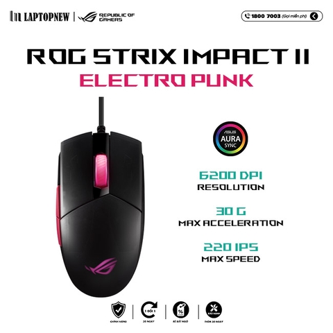 Mouse - Asus ROG Strix Impact II Electro Punk